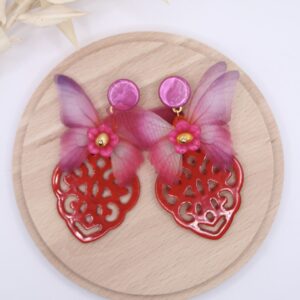Ohrhänger "Mariposa" Pink-Rot