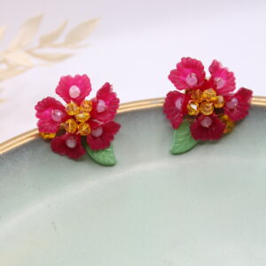 Ohrstecker "Hibiskus"-Magenta