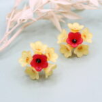 Ohrstecker "Bally"-M / Gelb-Rot