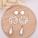 Ohrhänger "Marietta-Circle"-Drops Weiss