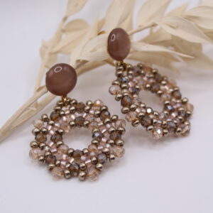 Ohrhänger "Marietta-Circle" Cappuccino