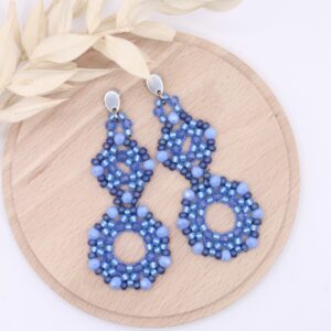 Ohrhänger "Marietta-Cube" Jeansblau