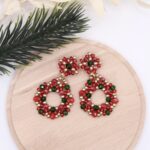 Ohrhänger "Marietta-Cubes" Rot-Grün