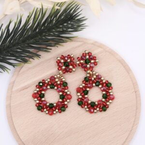 Ohrhänger "Marietta-Cubes" Rot-Grün