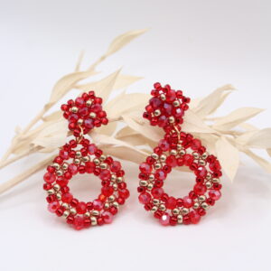 Ohrhänger "Marietta-Cubes" Rot