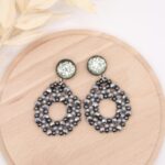 Ohrhänger "Marietta-Circle" Silbergrau