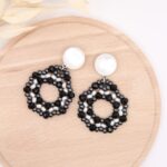 Ohrhänger "Marietta-Circle" Schwarz-Weiss