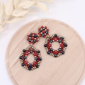 Ohrhänger "Marietta-Cubes" Rot-Blau