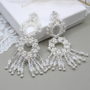 Ohrhänger "Marietta-Quaste" Ivory-Weiss