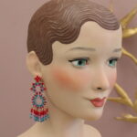 Ohrhänger "Marietta-Quaste" Rot-Blau