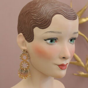 Ohrhänger "Marietta-Quaste" Gold-Cognac