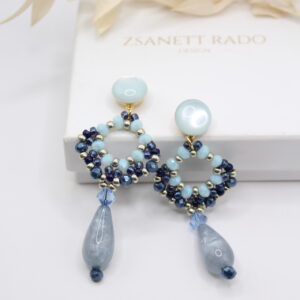 Ohrhänger "Art-Deco" Drops Hellblau