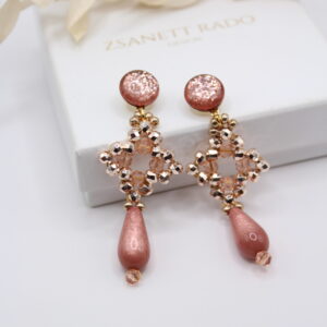 Ohrhänger "Fleur-Klee" Drops Rose